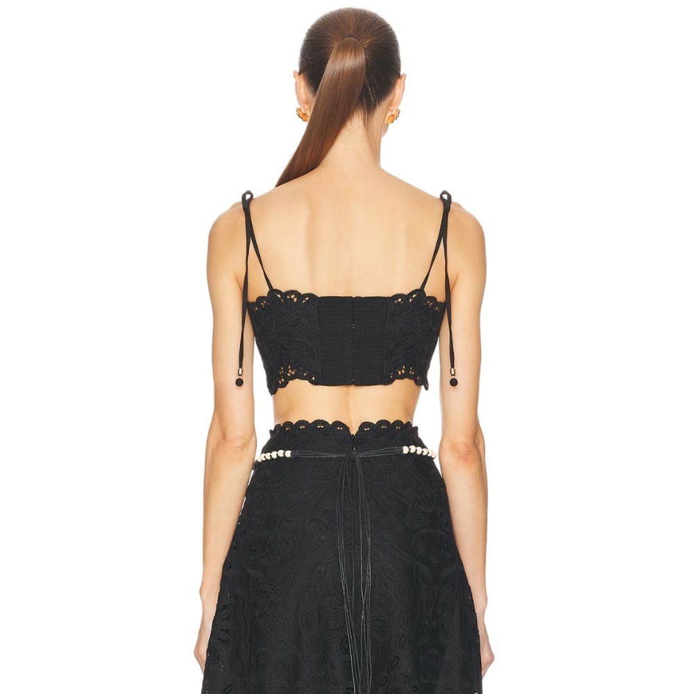 Zimmermann Rhiannon embellished cropped cotton-lace top size 4 - Picture 4 of 15